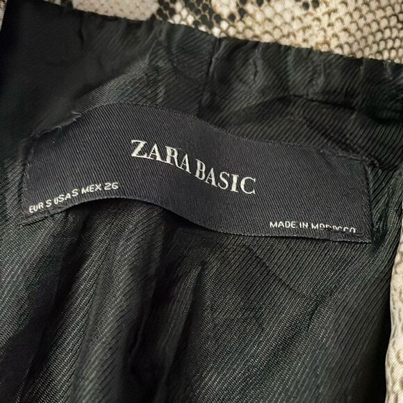 Zara Snakeskin Print Long Blazer Open Front Size S - Picture 8 of 8